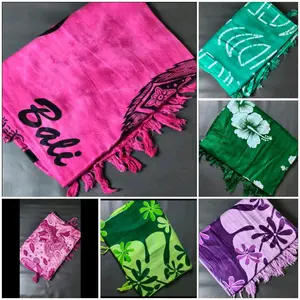 KAIN PANTAI MURAH ORII BALII Motif Berwarna-warni Bahan Rayon Tipis Lembut Panjang 1,5 Meter Kain TIPIS Ringan Adem Ujung Berumbai untuk Alas Cover Pantai Berenang Tidur dan Berkendara