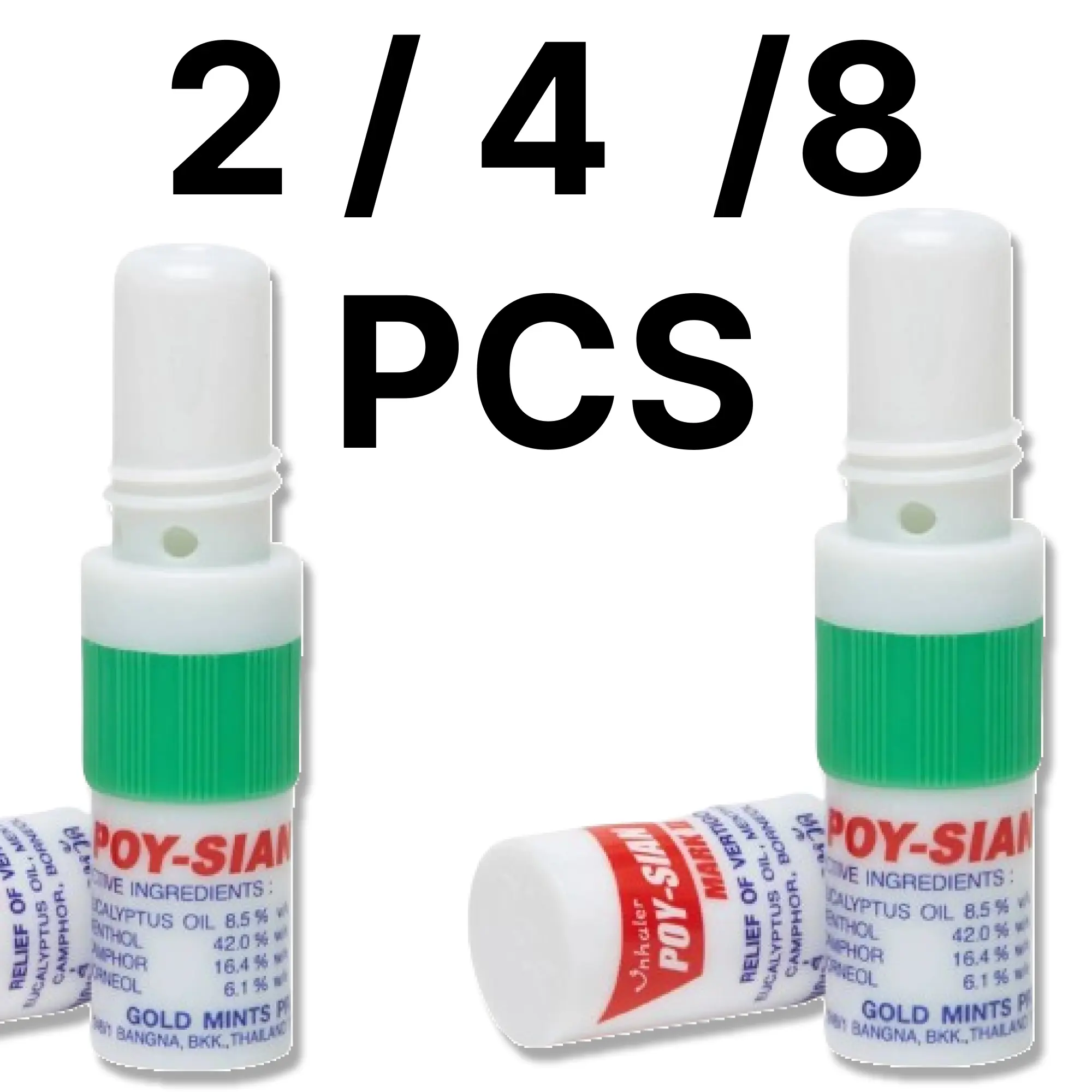 (SG STOCK 2/4/8pcs) Poysian Nasal Inhaler 2 IN 1 Refreshing and Aroma Oil Stick Menthol Healthcare Healthy Essential Therapy Aromatherapy