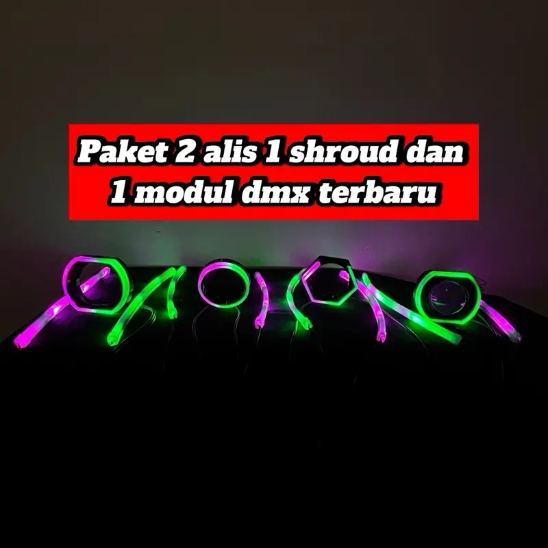 SEPAKET ALIS DAN SHROUD 12 V RGB BISA BELANG HARGA SUDAH TERMASUK MODUL DMX BISA DI KUNCI PASSWORD (2 ALIS 1 SHROUD)