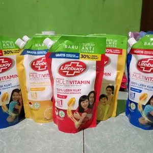 (paket isi 2 pcs random)sabun cair Lifebuoy 400 ml Soap kolagen menenangkan sabun & sabun mandi