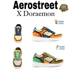 100% Original Sepatu Aerostreet X Doraemon Nobita Sizuka Giant Suneo 37-44
