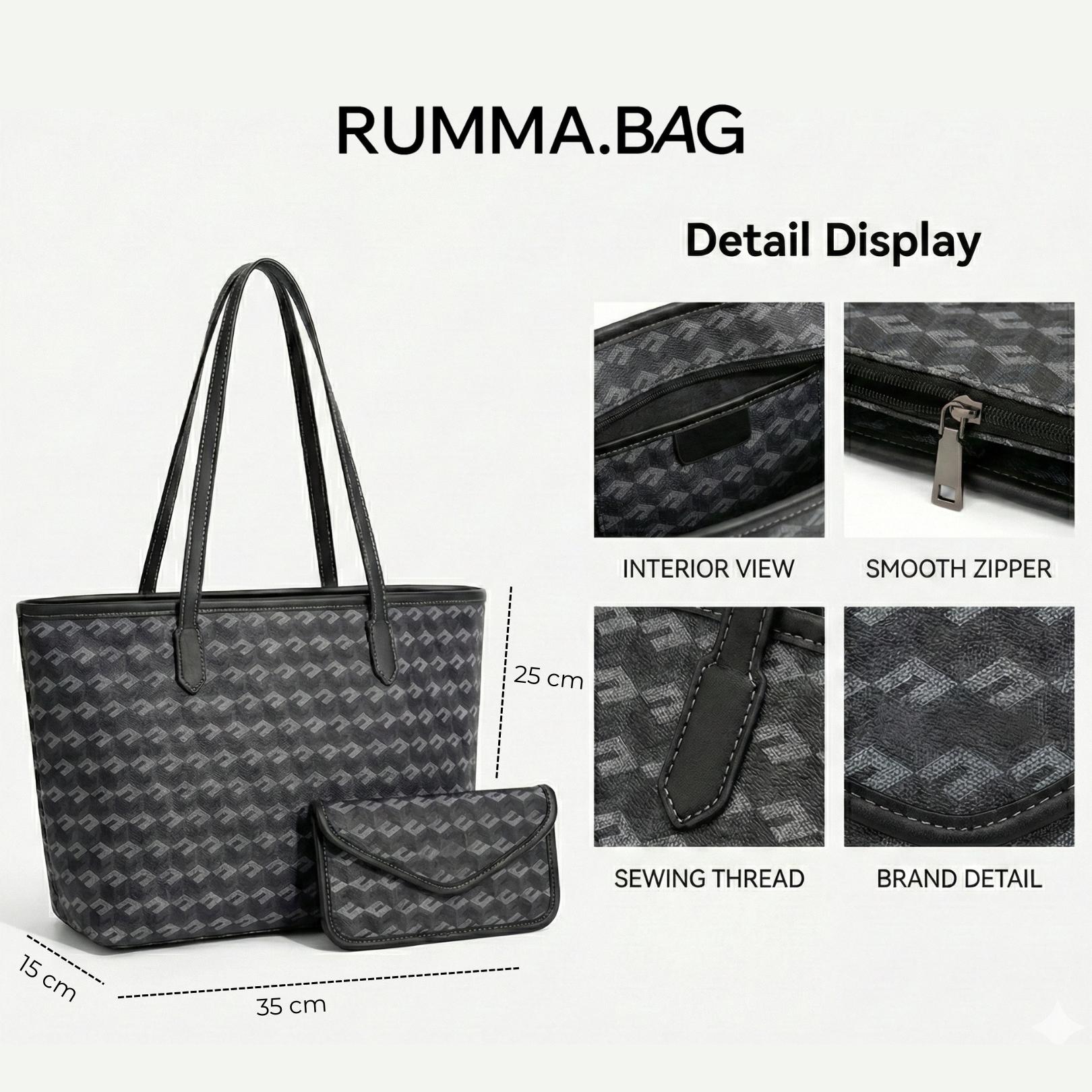 Rumma Bag series Ruso Large Monogram Tote Bag