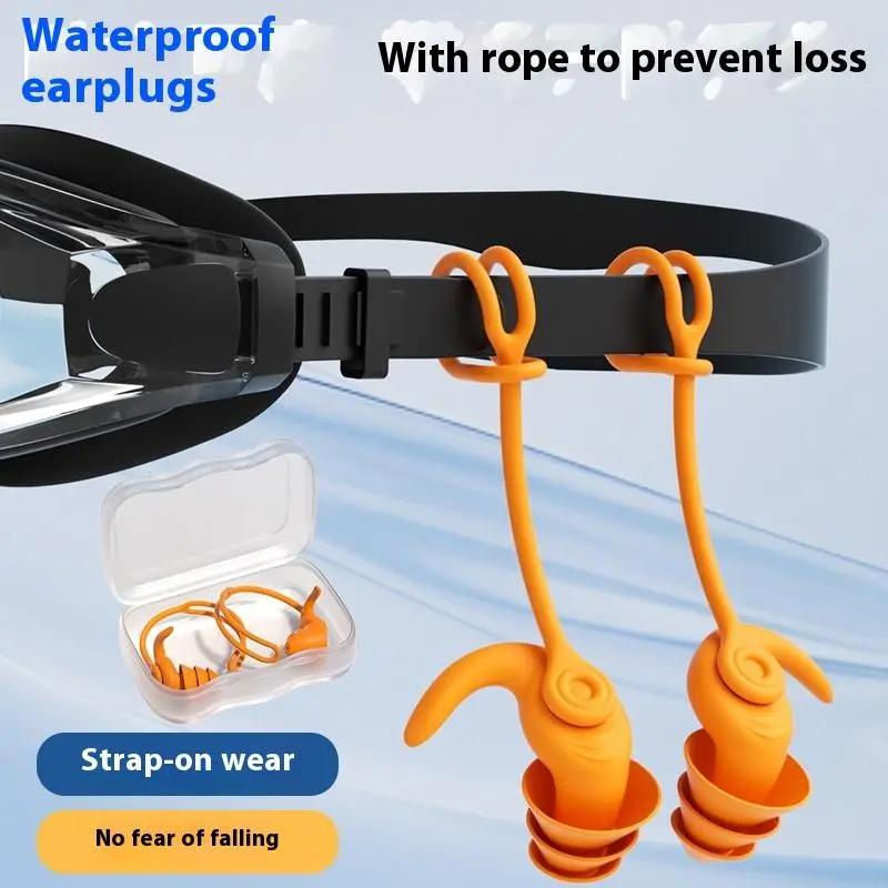cắm tai bơi với dây thừng silicone không thấm nước chống tiếng ồn bể bơi nắp…