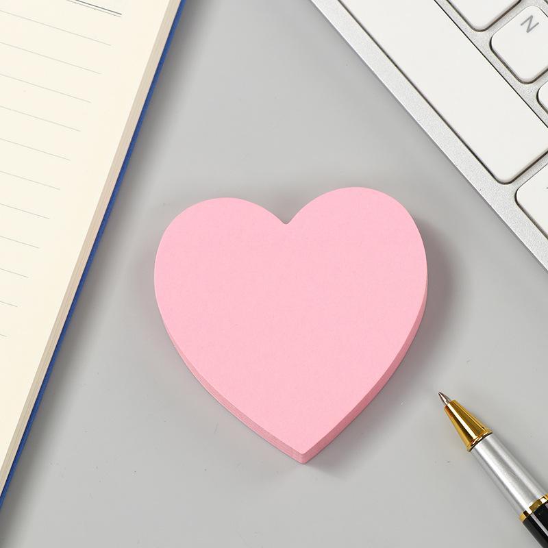Heart Shaped Sticky Note, 4pcs/set Cute Self-adhesive Removable Post-it Note, Sticky Memo Pad For Office School (100 Sheets/Pad) 6