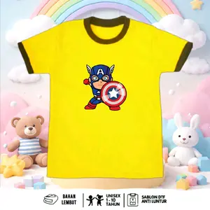 Baju anak kaos gambar karakter Captain Amerika | murah unisex