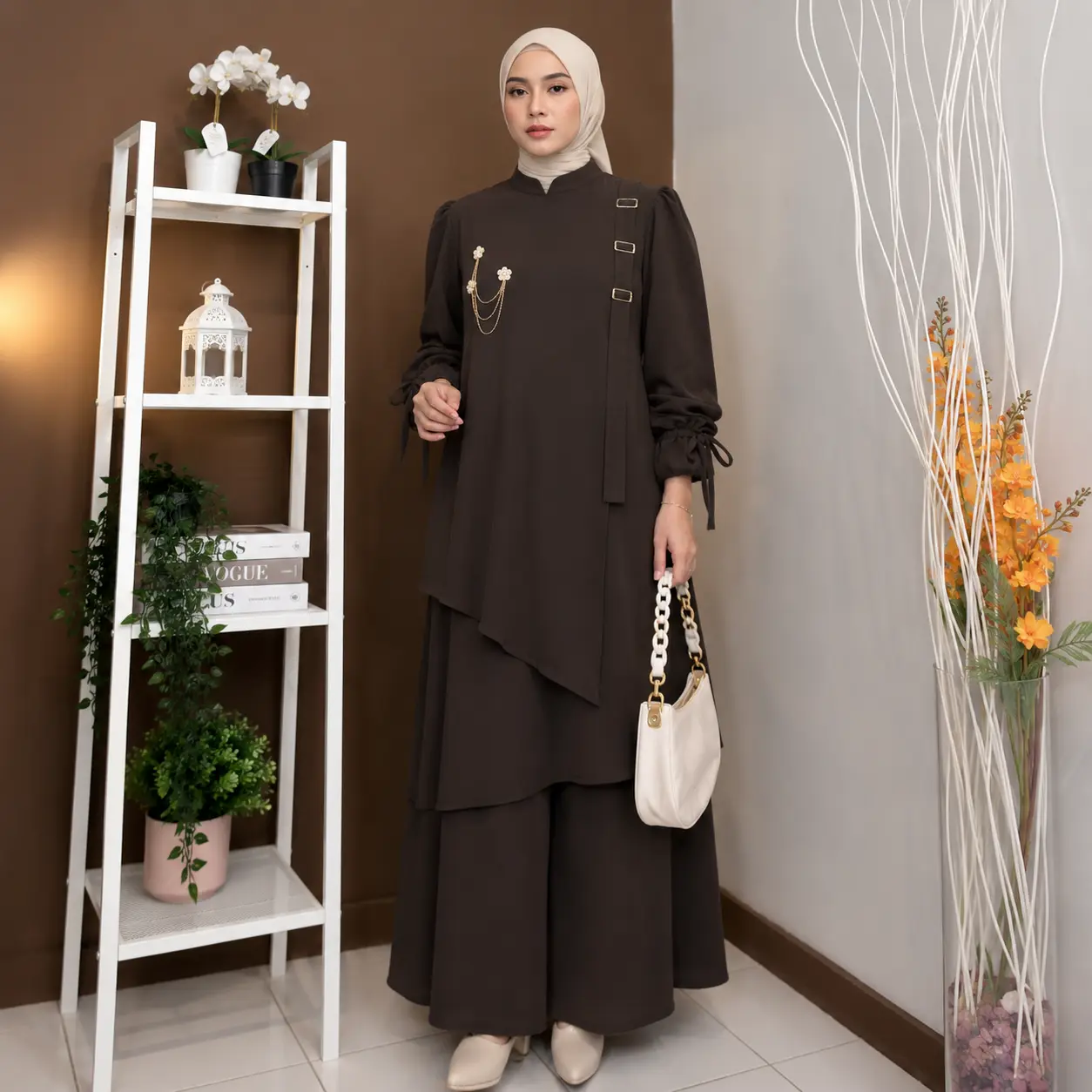 Elgifa id - Alisha One Set Long Tunik SETROK SETCEL by Zyeran Muslim Wanita Terbaru
