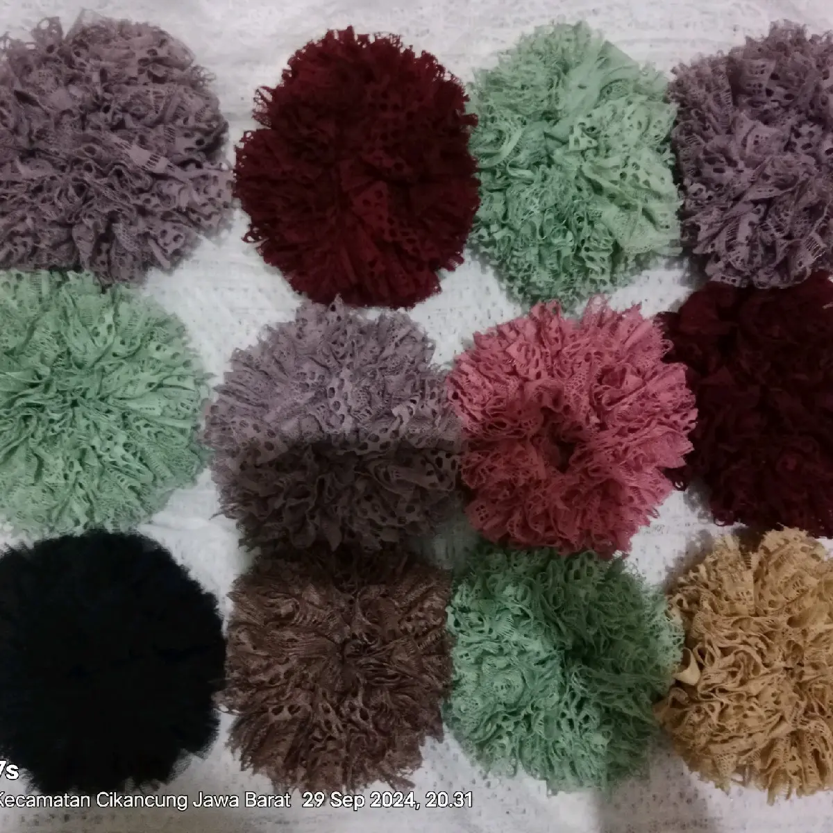 cepol hijab scrunchie anti pusing tulle premium malika premieum harga per 4 pcs // paket hemat cepolan ikat rambut wanita