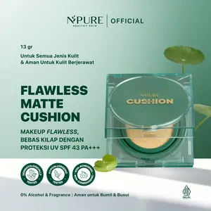 【Cushion】NPURE Centella Asiatica Flawless Matte Power Cushion / Cushion Kulit Jerawat / Skincare Infused /  Hypoallergenic / Dermatologically / Non-Acnegenic / Foundation Wajah / Concealer Berjerawat / Long Lasting