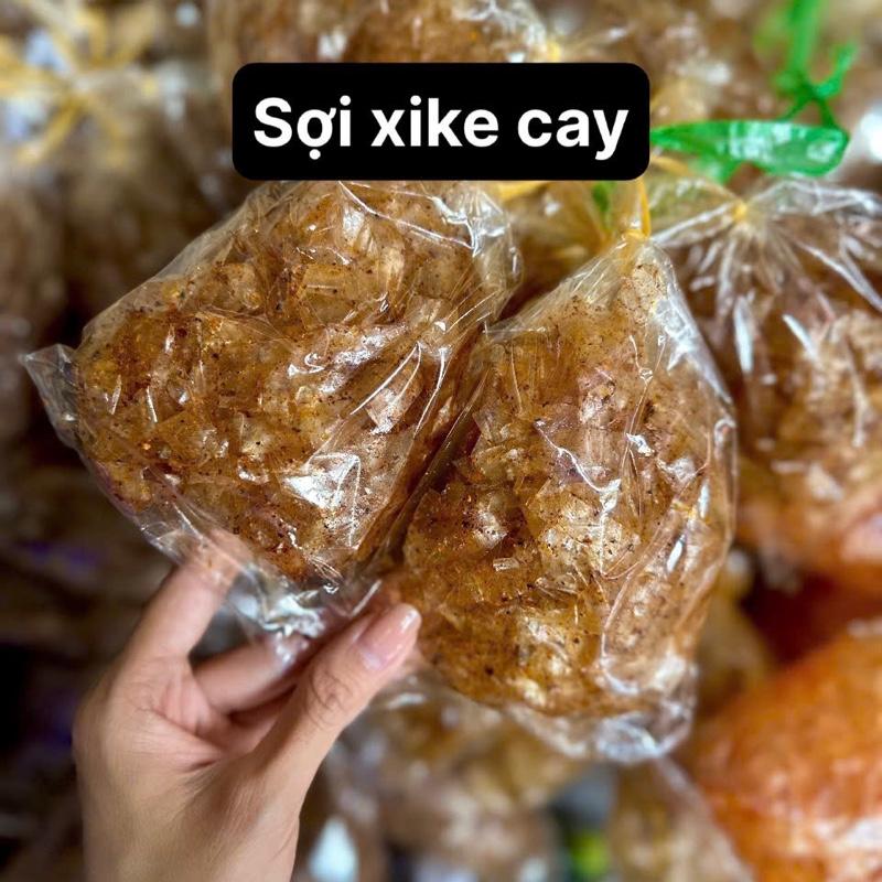 10 bịch Bánh tráng sợi Xè ki muối siêu cay tặng tắc