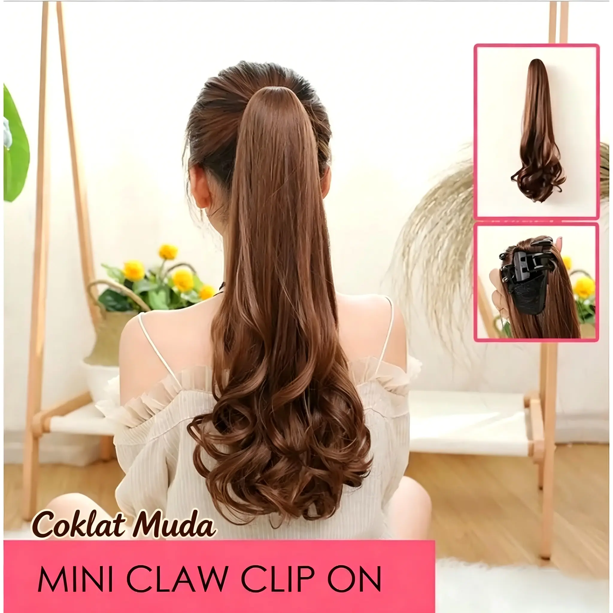 Rambut berkualitas tinggi Coklat Muda35cm