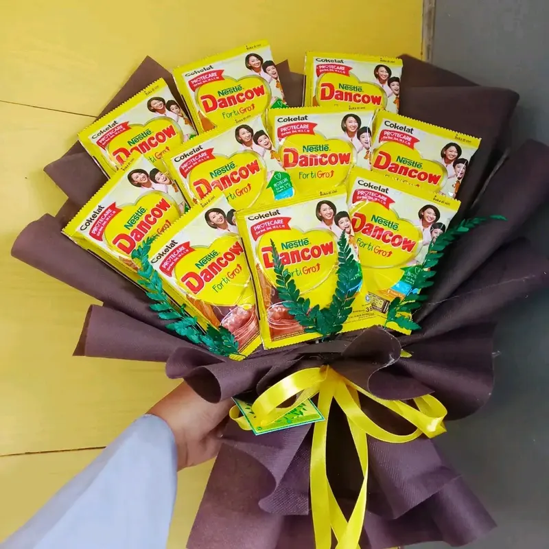 Buket susu dancow kuning hadiah ultah anak 1