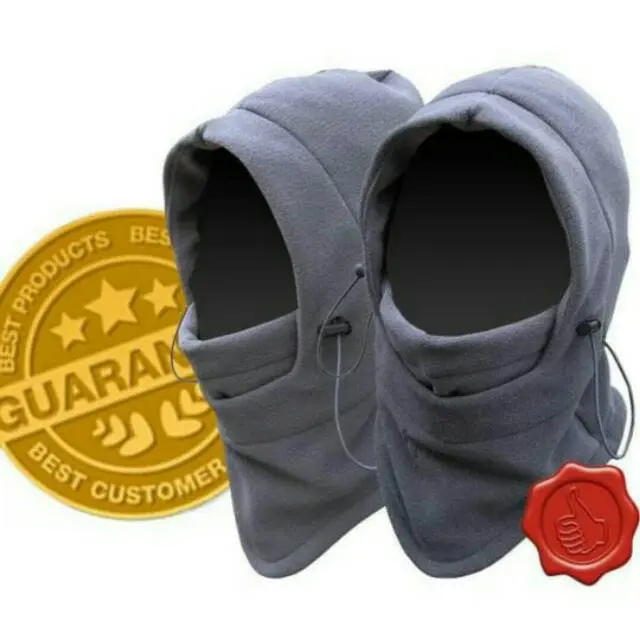 Kupluk Masker Balaclava Multifungsi Ninja Kupluk Polar 6 in 1 Full Abu