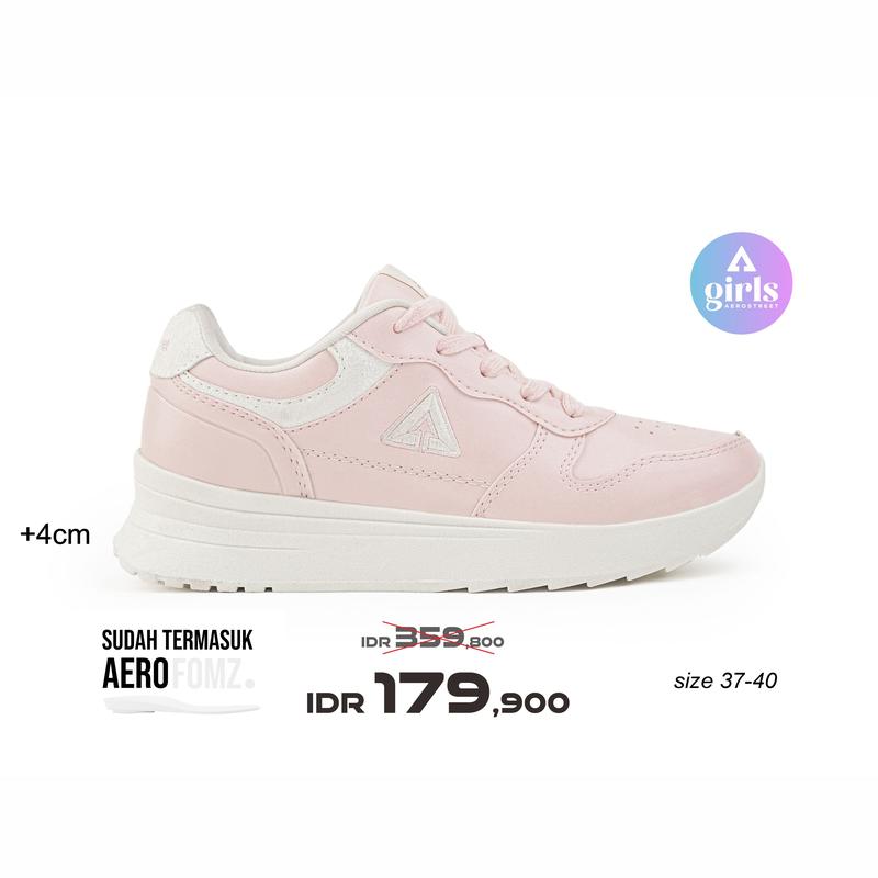 Aerostreet 37-40 Sydney Natural Natural Merah Muda - Sepatu Sneakers Wanita 1