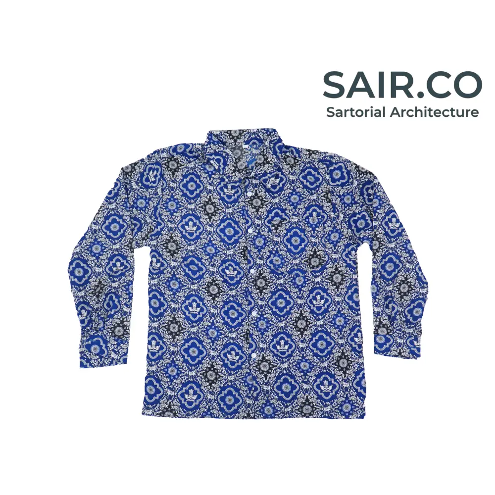 Seragam Sekolah Batik Motif Tunas Harapan Biru Varian Lengan Panjang|SAIR CO|
