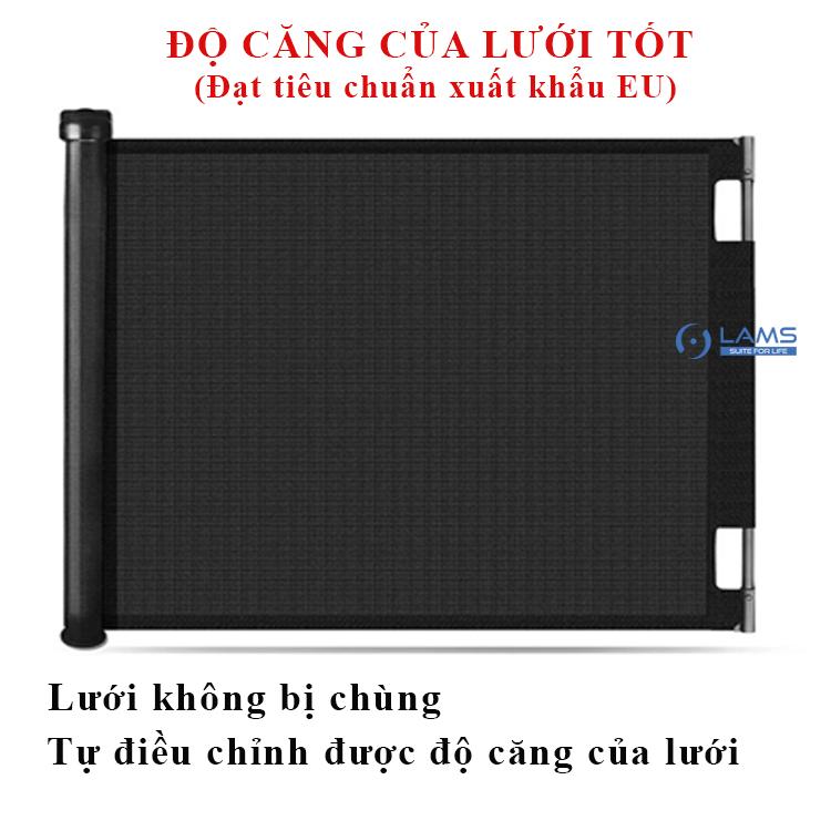 Vách ngăn chắn cửa, chắn cầu thang an toàn cho trẻ em, thú cưng VN524- Thiết Kế Tự Cuốn Tiện Dụng Chất Liệu Polyester Bền Đẹp Khóa An Toàn Kích Thước 150x85cm Đen Thanh Chắn Cửa An Toàn Cho Trẻ Em Thú Cưng