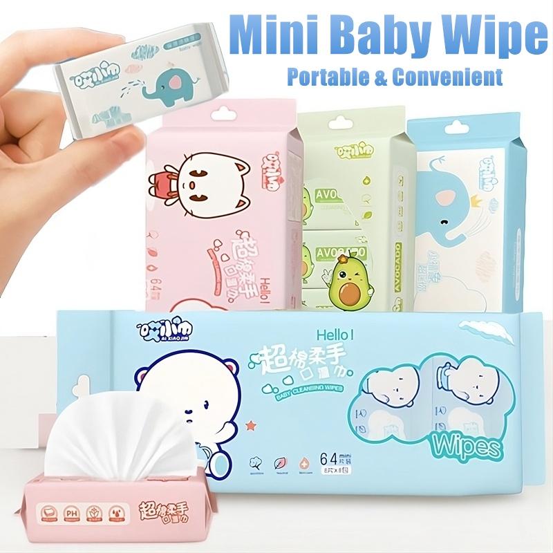 Super Mini Baby Wipes 64 Sheets Portable Wet Tissue Travel Wipe ...