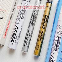 Gambar Snowman White Gold Silver Paint Permanent Marker GP | Spidol Permanen - Extra Fine, WHITE dari Toko Prapatan_NEW Kota Administrasi Jakarta Timur 3 Tokopedia