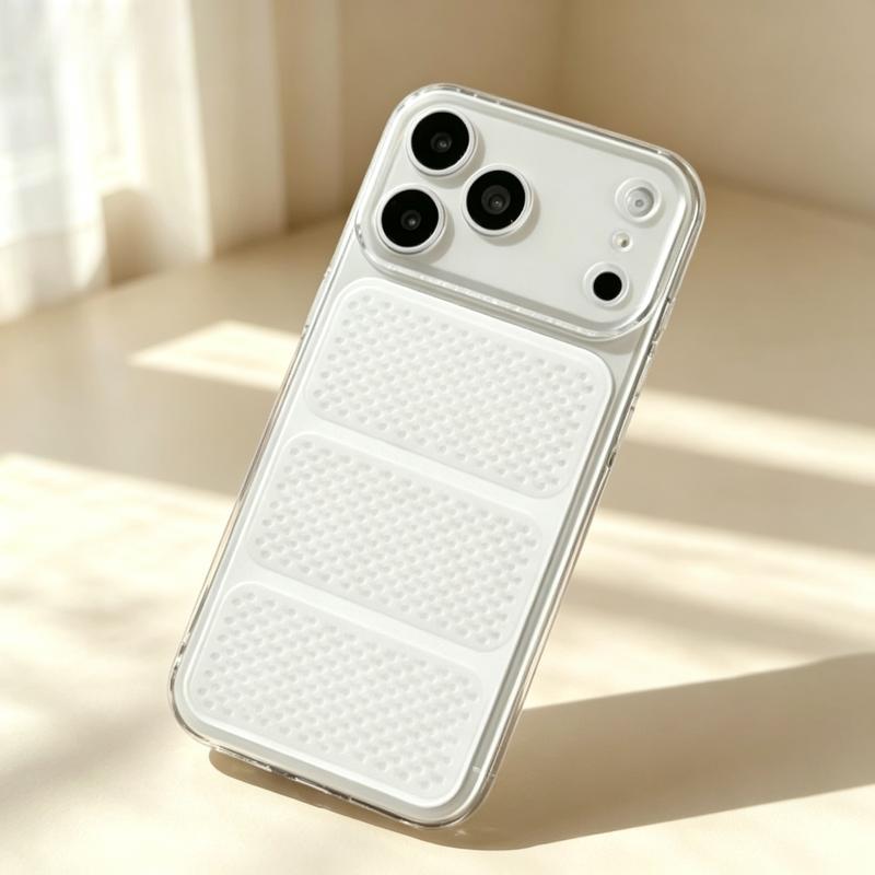 Ốp lưng silicon mềm lưới lỗ thoáng khí tản nhiệt siêu mỏng kiểu Air, vỏ nhám dành cho iPhone 11,12,13ProMax,14PM,15PMax,16ProMax,17Pro, vỏ bảo vệ điện thoại kiểu lỗ tròn