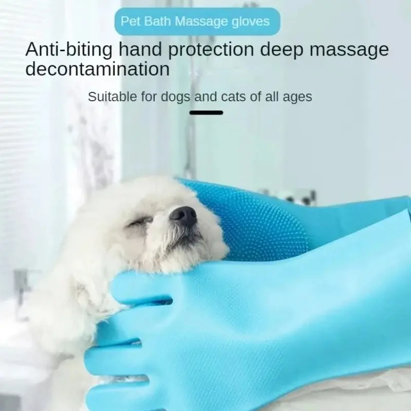 Magic Silicone Body Pet Bathing Gloves for Animal Perfect Bathe Shampoo Dog &Cat Brush Gloves