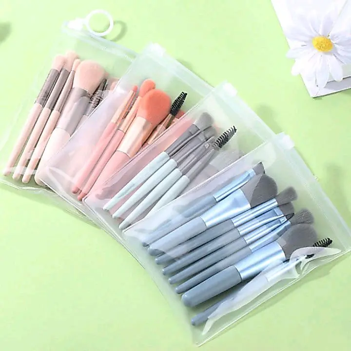 Hope Store - Kuas Make Up Set Lengkap 8 in 1 Free Pouch Lembut / Make Up Tools / Set Kuas Make Up