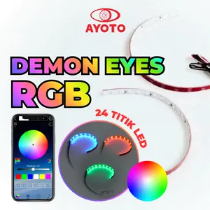 LAMPU DEVIL RGB 360 AYOTO PREMIUM ANDROID KONEKSI BLUETOOTH MODUL APLIKASI 360 DERAJAT MOTOR MOBIL