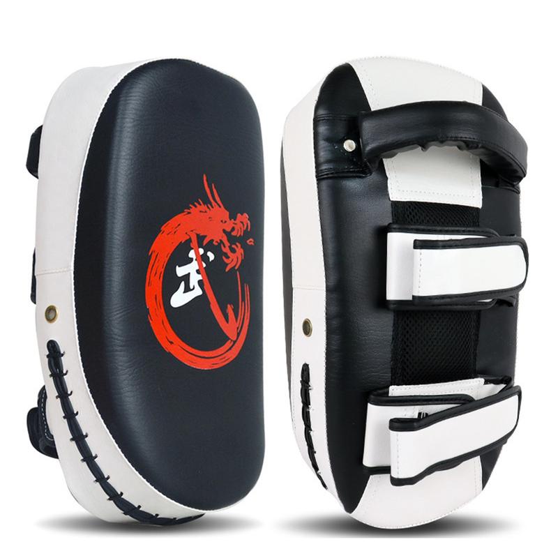 Product Introduction of 1PCS Curved Boxing Muay Thai Hand Target Wear Resistant Shock-Absorbing Faux Leather Kick Target 5