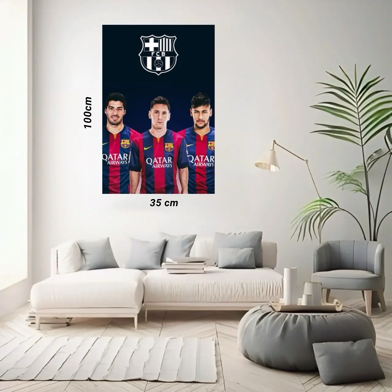 Foto trio msn barca 2015 ukuran 1 meter