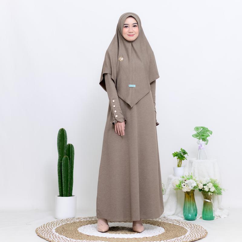 Gamis Arafah Bahan Snowy Knit Premium Adem Dan Lembut Anti Panas 8