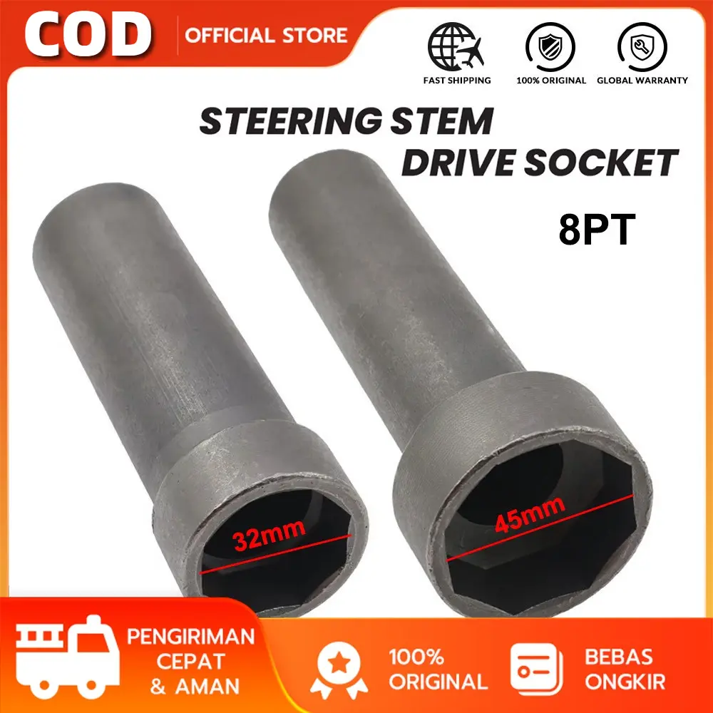 COD - Kunci Shock Komstir Panjang Deep Sok Untuk Kunci Komstir Motor Honda Tahan Lama 32mm 45mm /Kunci Sok 32mm/45mm 8pt Deep Shock Panjang untuk Kunci Komstir Honda