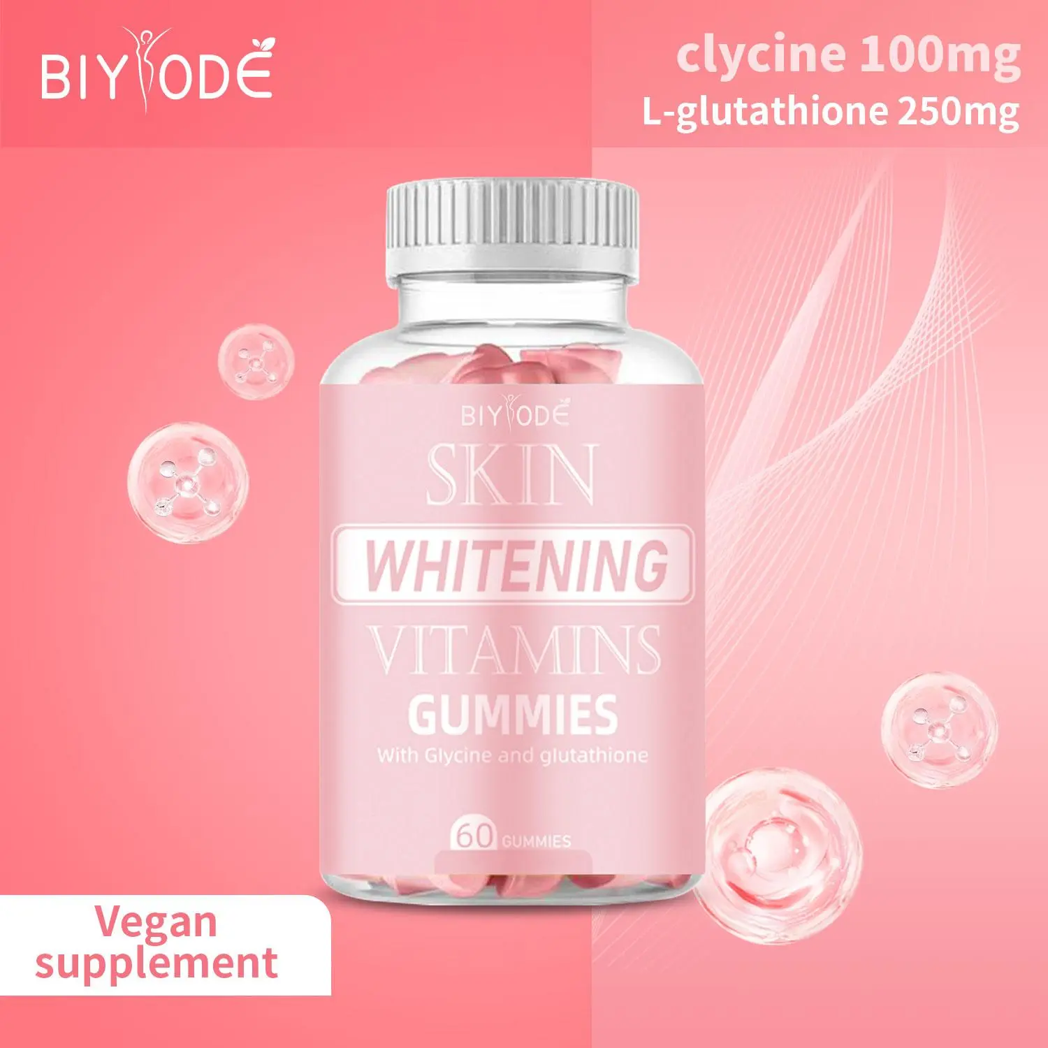 24H】BIYODE SKIN GUMMIES L-Glutathione Collagen Biotin Vitamin A Vitamin  C+D+E
