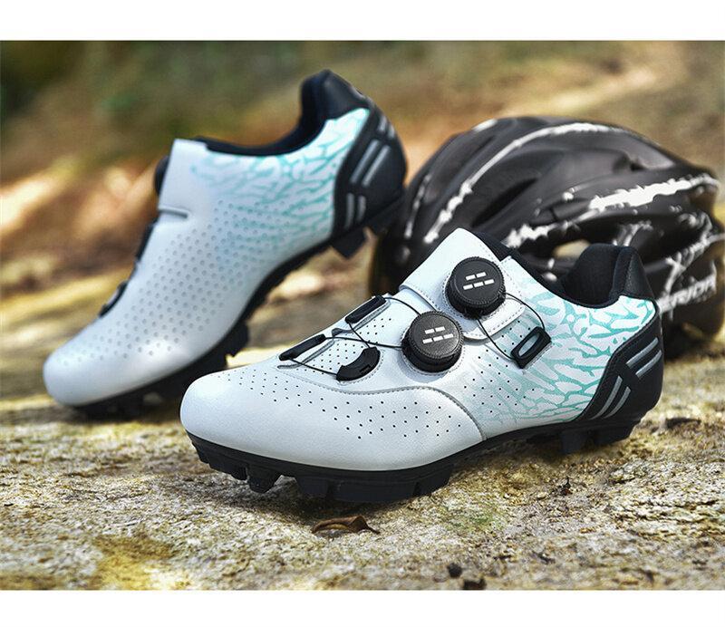 Product Introduction of 36-48 Outdoor Road Bike Non-locking Cycling Shoes New Biking Shoes for Men Double Button Road Mountain Shoes Bicycle Shoes Women Non-slip Sports Shoes 22