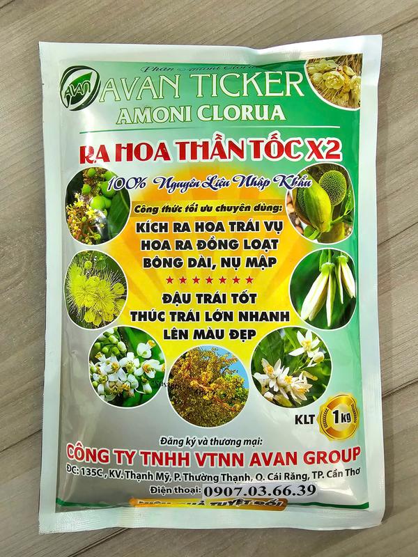 Phân bón lá RA HOA THẦN TỐC X2 1KG kích bông đồng loạt bông nhiều mập nụ hạn chế đen bông chai đầu bông