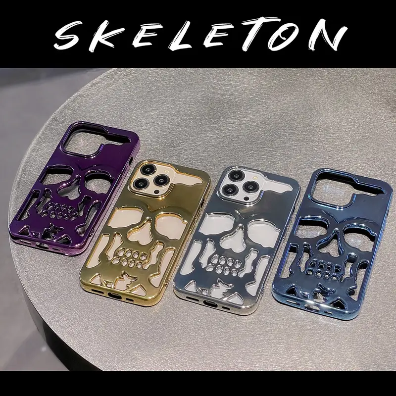 WH - Casing Ponsel Modis Mewah untuk iPhone 15 14 13 12 11 Pro Max, Casing Ponsel Kerangka Lembut Berongga Unik, Pelindung Penuh Berlapis Dilapisi, Casing Ponsel Kerangka Lembut Berongga untuk iPhone 15 14 13 12 11 Pro Max 5