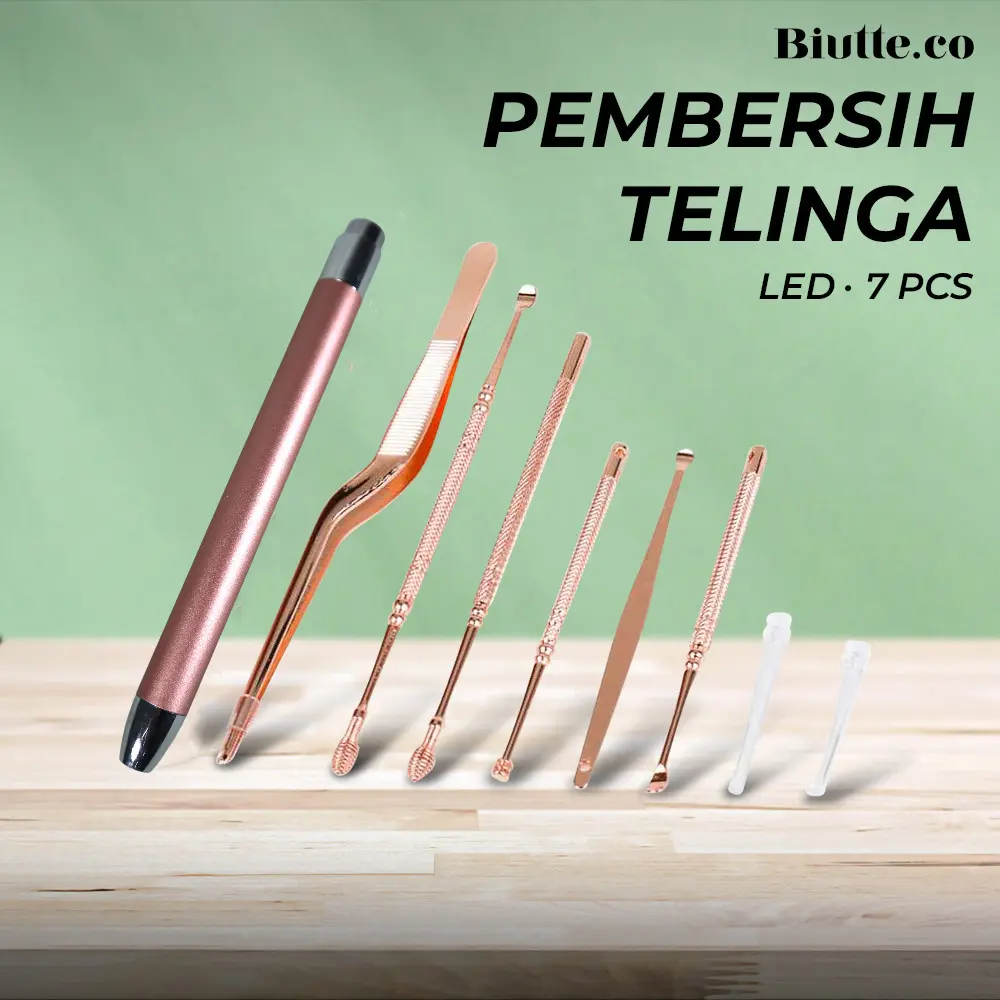 Biutte.co Pembersih Telinga Korek Kuping Ear Spoon Wax Picker with LED