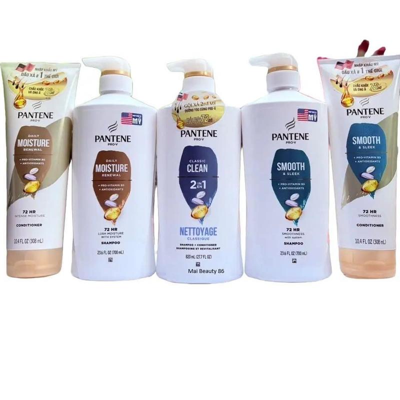 Dầu gội gội xả dưỡng ẩm Pantene Pro-V 700ml Tuýp dầu xả 308ml thơm nhẹ cty nhập Mỹ Women Nữ Gội Đầu