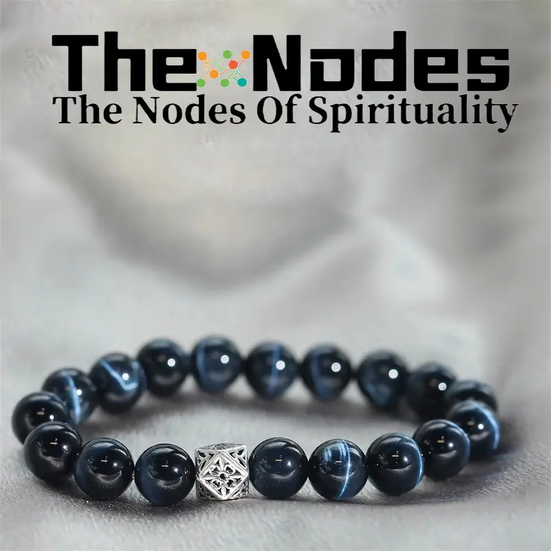 Women's Bracelet Hawk's Eye Stone Healing Natural Stone Handmade Bracelet Different Beads Size 1