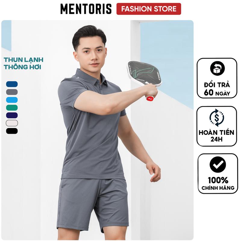 Áo Polo Nam Thể Thao MENTORIS Chất Vải Thun Lạnh Siêu Co Giãn Thoáng Hơi Phong Cách Lịch Lãm Thích Hợp Mọi Hoạt Động MPL01R
