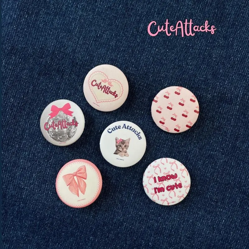 (companion) pin badge cute attacks edition Clips - 1 SET ISI 6 PCS 0