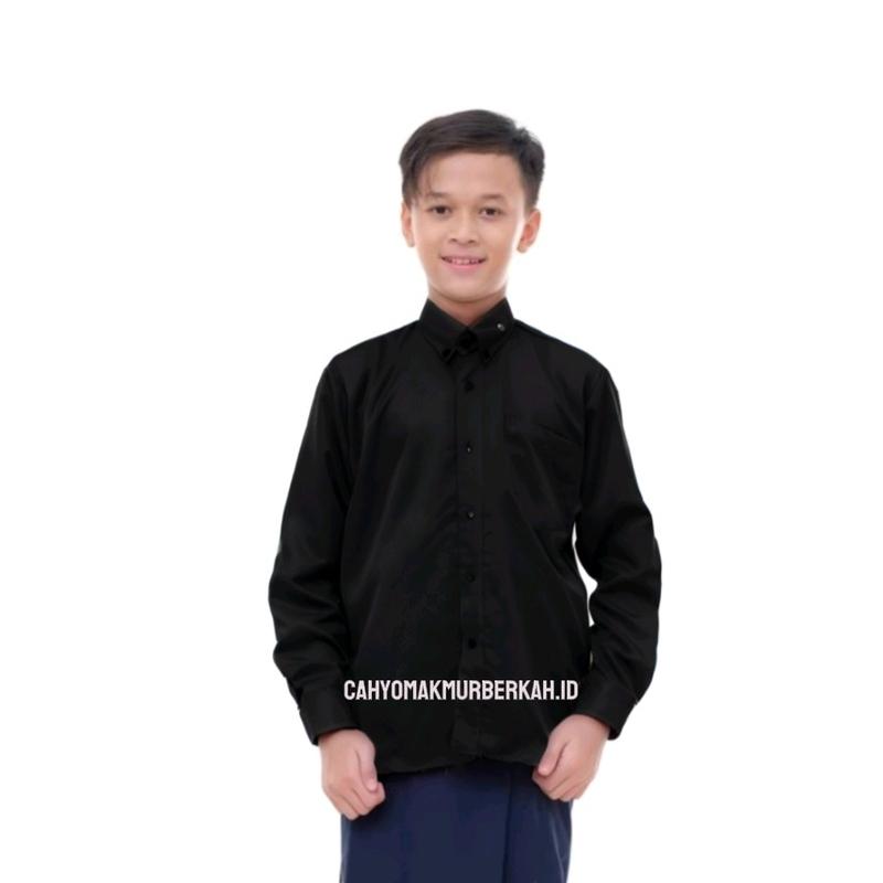 Kemeja Polos Anak Usia 1-14 Tahun Kemeja Anak Laki-laki Lengan Panjang Formal anak atasan Baju Katun Putih Hitam Cowok 2