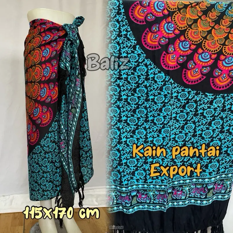 COD kain pantai bali motif mandala export sarung pantai bali Selendang Syal, kain bali, sarung pantai