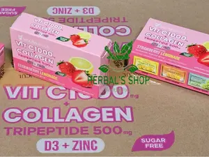 VIT C1000 COLLAGEN 1 Box isi 6 Sachet Minuman Collagen Tripeptide 500mg + Vit C 1000mg