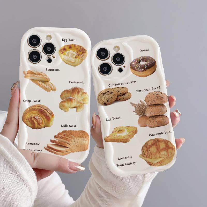 Vỏ bánh mì bánh tart trứng thích hợp cho iPhone , vỏ silicon cho iPhone 14/13/12/ 11 promax, xsmax, chống sốc, 6 / 7 / 8plus, tối giản, xr / x / xs, kết cấu kem, vỏ mềm