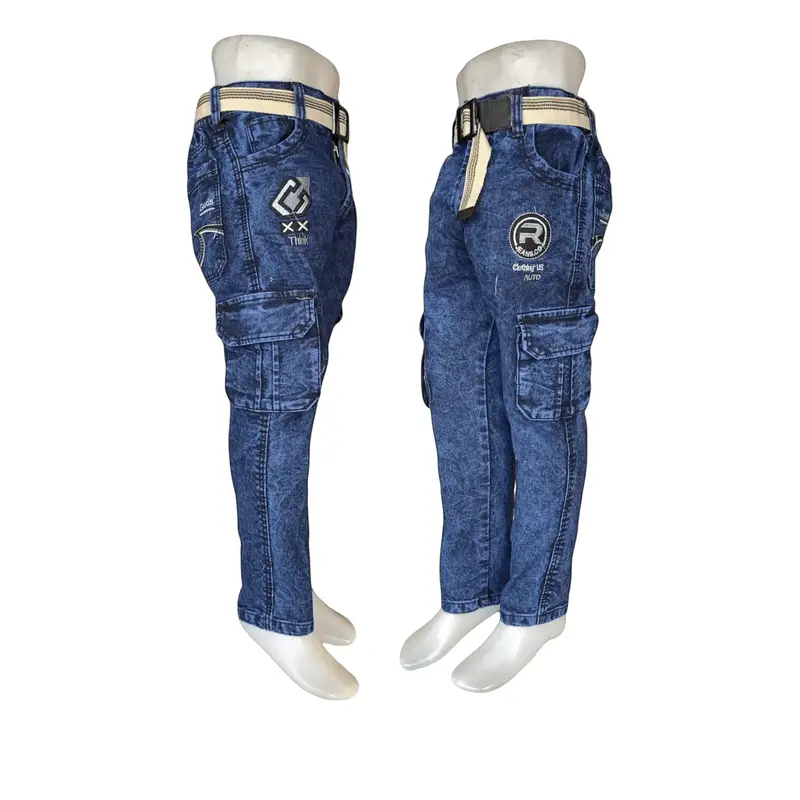 CELANA JEANS DENIM ANAK FASHION Motif Bordir LAKI-LAKI PANJANG KARGO GESPER USIA 5-12 TAHUN, PJKK14 Fashion 5