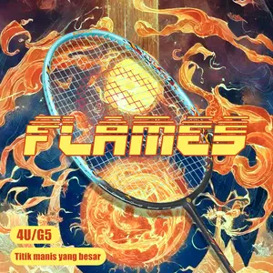 ALPSPORT Flame Raket Bulutangkis Serat Karbon Komposit 4U/G5 Standar 21LBS（Max 24 lbs） Cocok Pemain Pemula Menengah COD Performa Tinggi - Badminton
