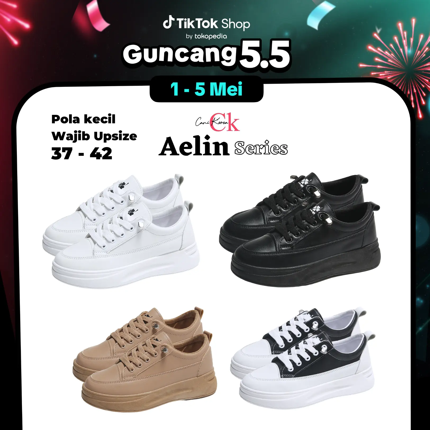 CANIKOREA Aelin Back To School Sepatu Simpel Kasual Sneaker Sepatu Sekolah Korea Ringan K9012
