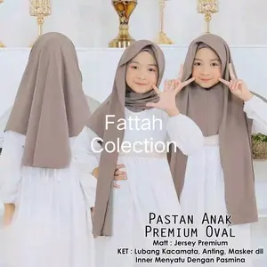 Pashmina Instan Inner Leher Anak Remaja 7-13 Tahun Jersey Premium Jilbab Kerudung Oval Muslim Nyaman