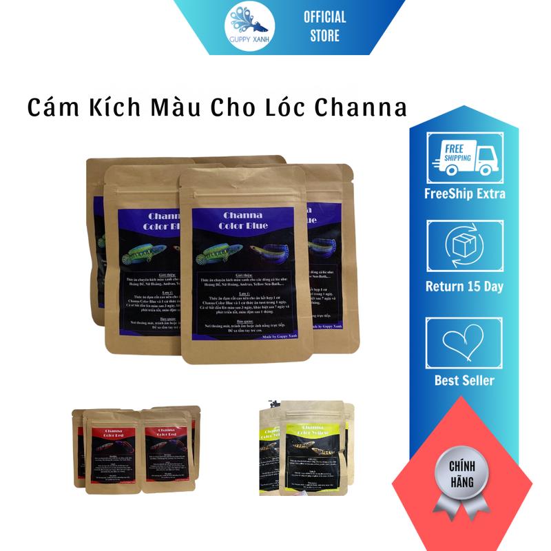 1 Gói Thức ăn cho cá giúp lên màu cho các dòng cá lóc cảnh Channa Color - trọng lượng 15g