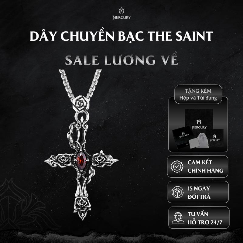  Dây chuyền Bạc nam nữ 925 Mercury The Saint - Trang sức Bạc 925 đúc nguyên khối - Thiết kế độc quyền bởi Mercury x Tranh Nguyenn 
