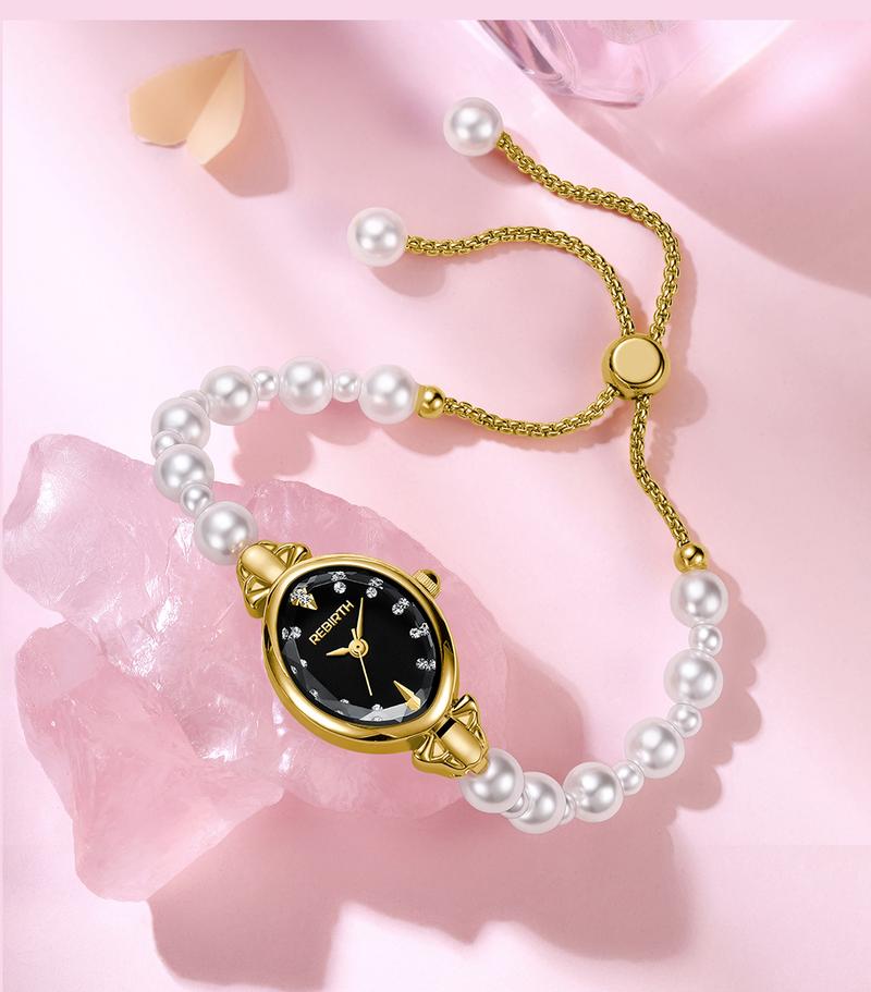 Product Introduction of REBIRTH Jam Tangan Wanita Gelang Anti Air Original Korea Elgant Model Tali Mutiara Jam Tangan Cewek   REL0136 19