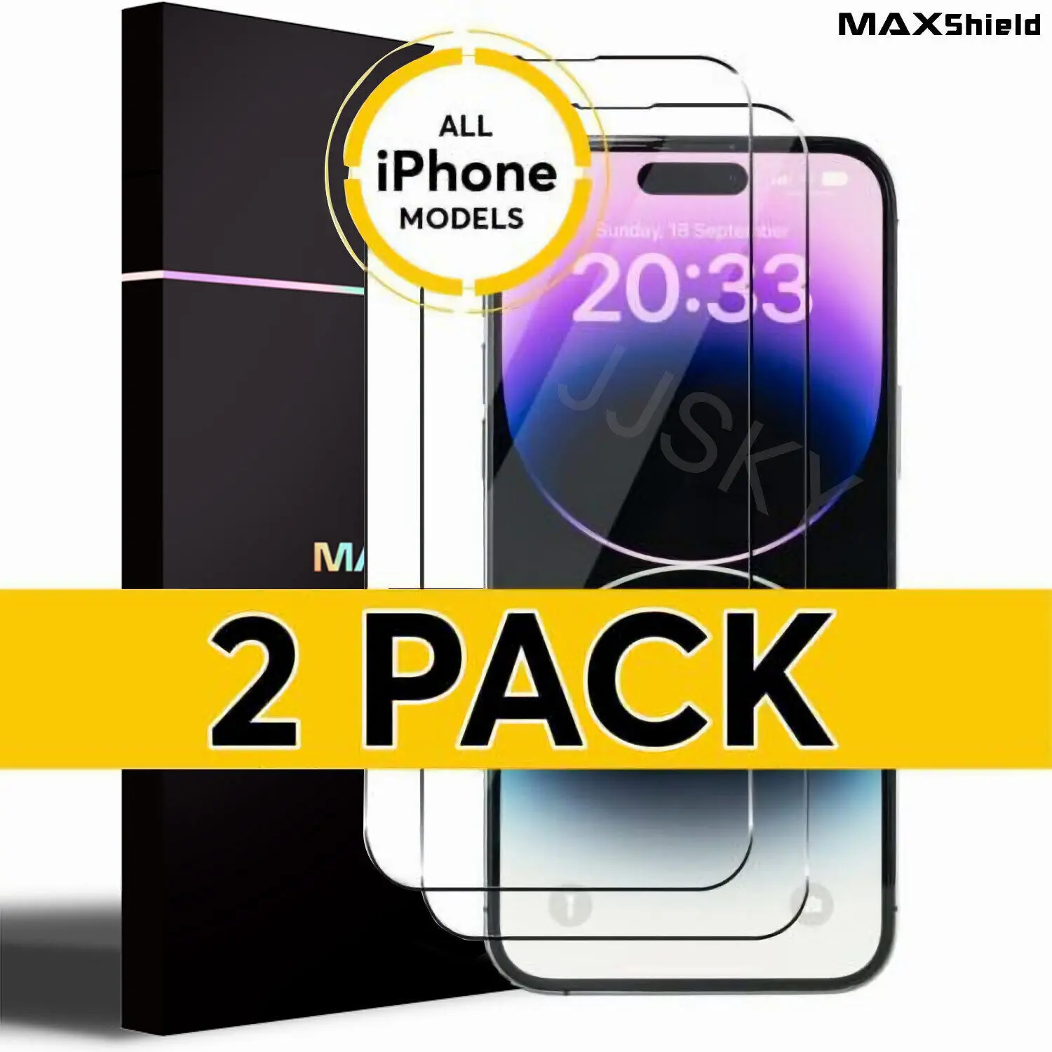 2PCS Pack MAXSHIELD For iPhone 16 15 14 13 12 11  Plus Pro Mini Max GLASS SCREEN TEMPERED PROTECTOR